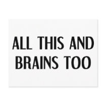 All This and Brains postcards by LabelMeHappy All This and Brains postcards