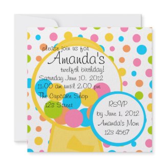 All Those Gumballs! invitation