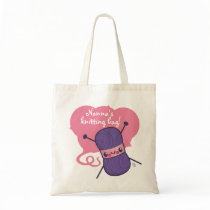 all we knit is love canvas bag