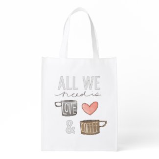 All We Need Is Love & Coffee Market Totes