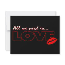 ALL WE NEED IS LOVE DESIGN invitations