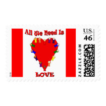 All We Need Is Love Stamp (striped) stamps