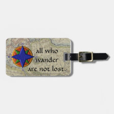 all who wander travel bag tags