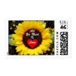 All Ya Need Is Love Summer Sunflower Postage Stamp