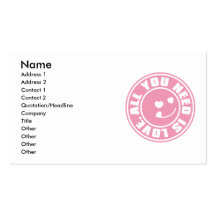 ALL YOU NEED IS LOVE. BUSINESS CARD TEMPLATE