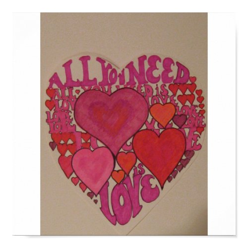 all you need is love print