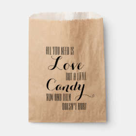 All you need is love wedding candy buffet favor favor bag