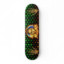 Allan skull real fire and flames skateboard design