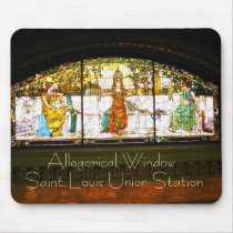 Allegorical Window - ST Louis Union Station mousepads by textinthecity Allegorical Window - ST Louis Union Station mousepads