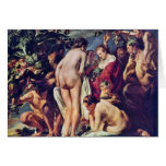 Allegory Of Abundance By Jordaens Jacob Greeting Card