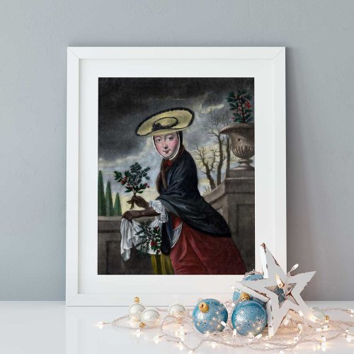 Season’s Greetings Elegant Woman – Antique Carington Bowles Engraving Season’s Greetings Elegant Woman – Antique Carington Bowles Engraving
