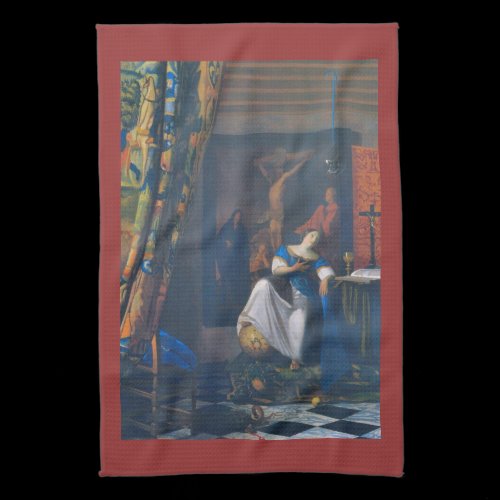 Allegory of Faith by Johannes Vermeer Hand Towels