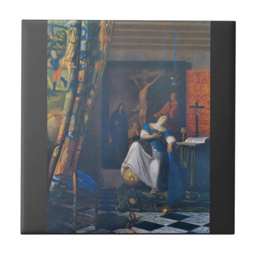 Allegory of Faith by Johannes Vermeer Tile