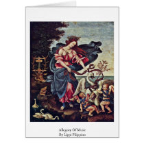 Allegory Of Music By Lippi Filippino Greeting Card