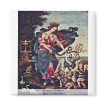 Allegory Of Music By Lippi Filippino Fridge Magnet