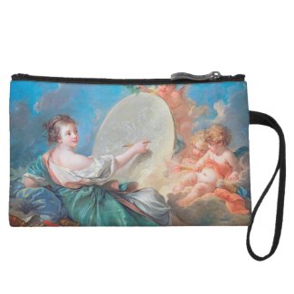 Allegory of painting Boucher Francois rococo lady Wristlet Purse