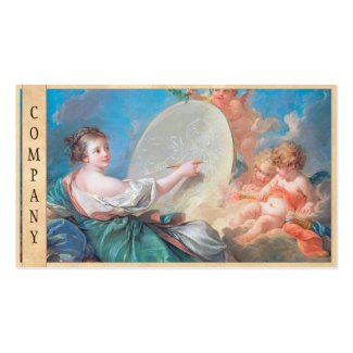 Allegory of painting Boucher Francois rococo lady Business Card Templates