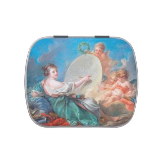 Allegory of painting Boucher Francois rococo lady Jelly Belly Candy Tins
