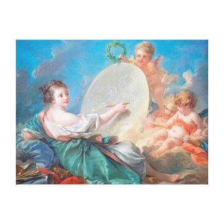 Allegory of painting Boucher Francois rococo lady Canvas Prints