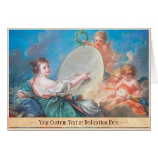 Allegory of painting Boucher Francois rococo lady Greeting Card