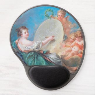 Allegory of painting Boucher Francois rococo lady Gel Mouse Mats
