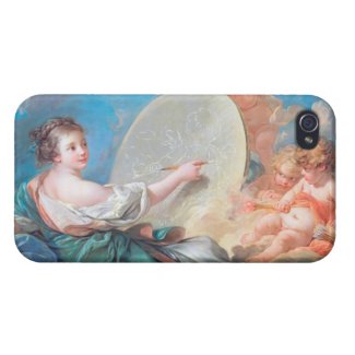 Allegory of painting Boucher Francois rococo lady iPhone 4 Cases