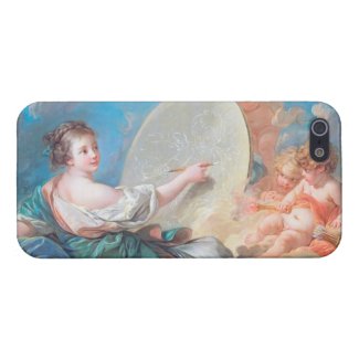 Allegory of painting Boucher Francois rococo lady iPhone 5/5S Cases
