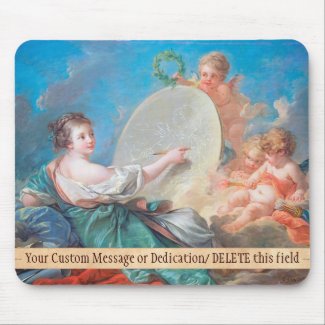 Allegory of painting Boucher Francois rococo lady Mousepad
