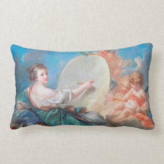 Allegory of painting Boucher Francois rococo lady Pillow