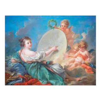 Allegory of painting Boucher Francois rococo lady Print