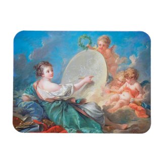 Allegory of painting Boucher Francois rococo lady Flexible Magnets