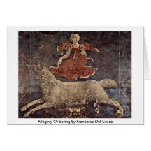 Allegory Of Spring By Francesco Del Cossa Greeting Cards