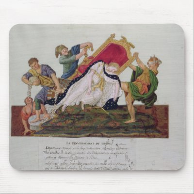 Allegory of the overturning of the throne mousepad by bridgemanart