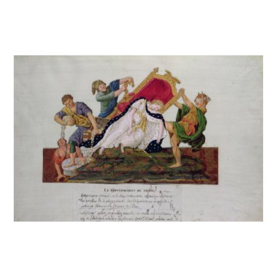 Allegory of the overturning of the throne poster by bridgemanart