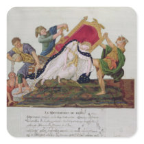 Allegory of the overturning of the throne square sticker