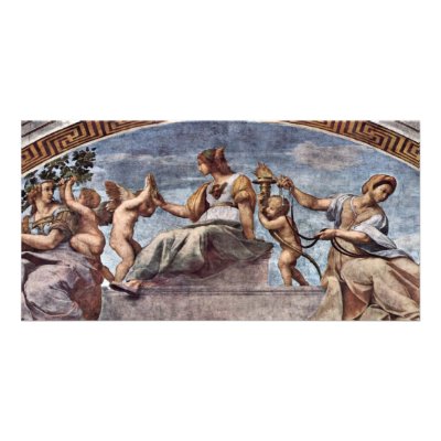 Allegory Of Virtue By Raffael (Best Quality) Photo Card Template by Artcollection