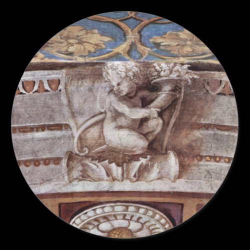 Allegory Of Virtue Detail By Raffael (Best Quality Round Stickers