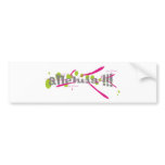 Alleluia !!! Gris sur taches vertes traits roses Bumper Stickers