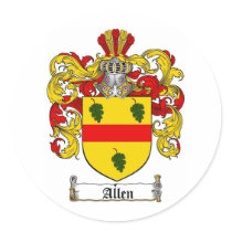 ALLEN FAMILY CREST -  ALLEN COAT OF ARMS stickers
