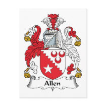 Allen Family Crest Postcard