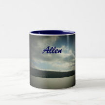 Allen-Name Style Mug-Winter Lake View Design