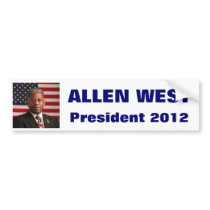 ALLEN WEST President 2012 Bumper Sticker