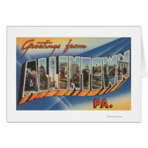 Allentown, Pennsylvania - Large Letter Scenes Greeting Card