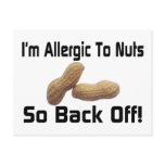 Allergic To Nuts Post Cards