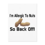 Allergic To Nuts Post Cards