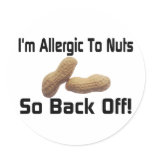 Allergic To Nuts Round Stickers