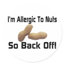 Allergic To Nuts stickers