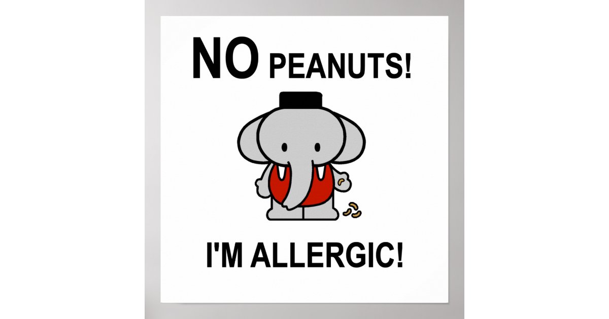 Allergic to Peanuts Poster Zazzle
