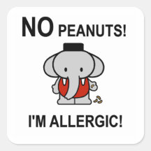 Allergic to Peanuts Square Sticker