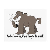 Allergic to Woolly Mammoth Postcards by haywiregraphics Allergic to Woolly Mammoth Postcards